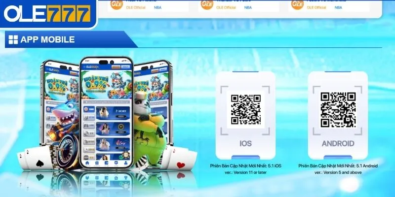 Thao tác Tải app OLE777 về điện thoại sử dụng