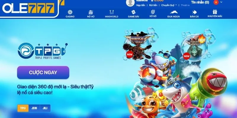 Thông tin về sảnh chơi bắn cá OLE777 cuốn hút